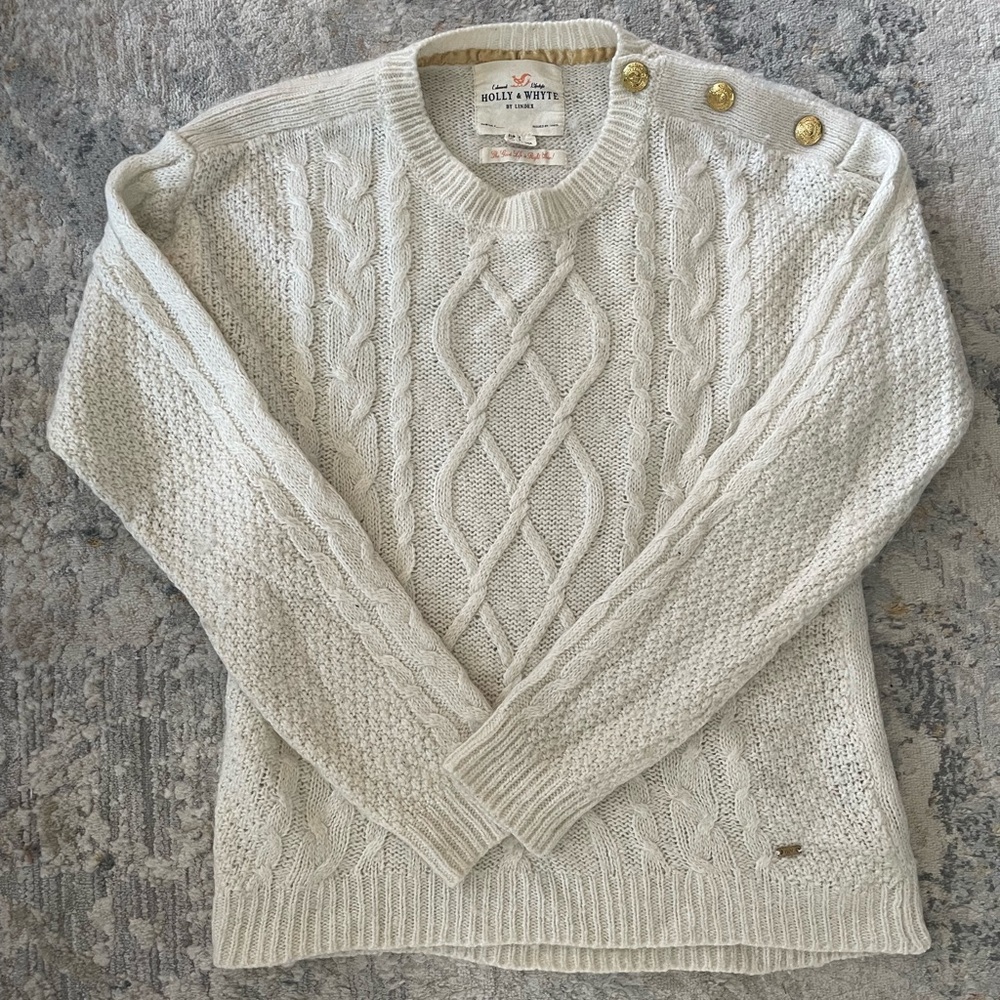 Wool Blend Button Detail Sweater